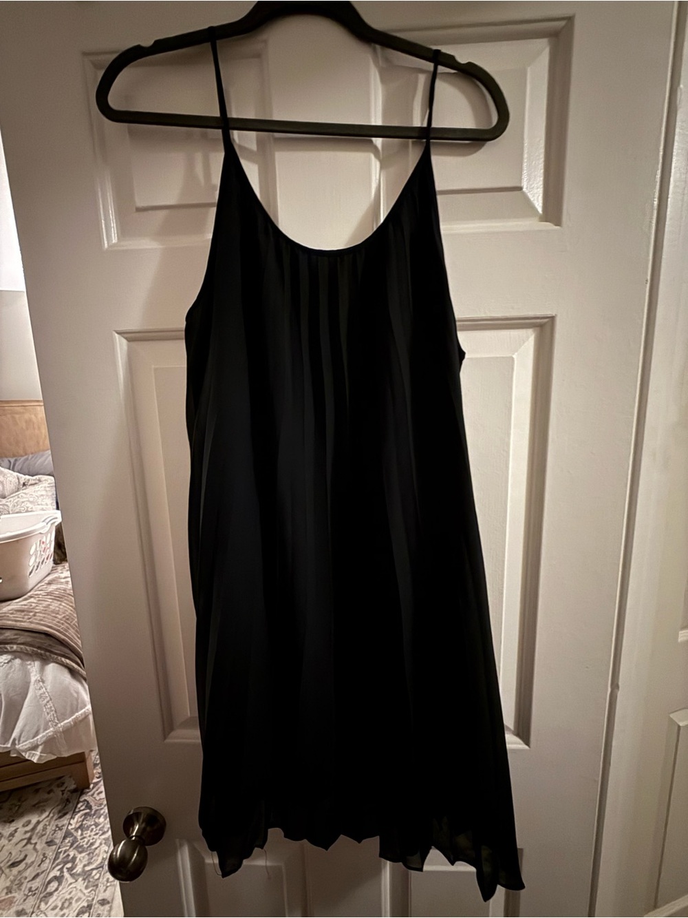 BCBGMaxAzria Black Slip Dress with Spaghetti Straps